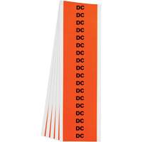 "DC" Conduit & Voltage Labels, 1/2" x 2-1/4", Cloth/Vinyl, English Ontario Safety Products