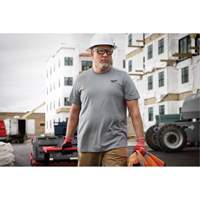 Hybrid Work Tee Shirt, Men's, Small, Grey Ontario Safety Products