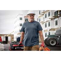 Hybrid Work Tee Shirt, Men's, Small, Blue Ontario Safety Products