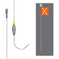 Safety Whip&reg; All-Weather Super-Duty Warning Whips with Constant LED Light, Spring Mount, 5' High, Orange with Reflective Ontario Safety Products