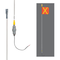 All-Weather Super-Duty Warning Whips with Constant LED Light, Spring Mount, 12' High, Orange with Reflective X SGY860 | Ontario Safety Product
