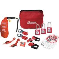 Trousse de cadenassage avec cadenas en thermoplastique de qualit&eacute; sup&eacute;rieure Zenex, Ensemble &eacute;lectrique, 16 composants compris Ontario Safety Products