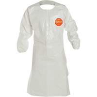 Disposable Sleeved Apron, Tychem<sup>®</sup> 4000, White, 44" L SHC368 | Ontario Safety Product