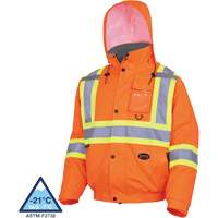 5032 Waterproof Winter Quilted Safety Bomber Jacket, Polyester, High Visibility Orange, Small Ontario Safety Products