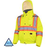 5033 Waterproof Winter Quilted Safety Bomber Jacket, Polyester, High Visibility Lime-Yellow, Small Ontario Safety Products