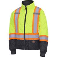 5016 Quilted Freezer Jacket, Polyester, Black/High Visibility Lime-Yellow, X-Small Ontario Safety Products