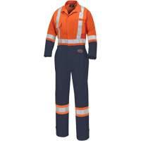 5514WBB Combinaisons de s&eacute;curit&eacute; pour femmes 2 tons, T-petit, Orange haute visibilit&eacute;/Bleu marin Ontario Safety Products