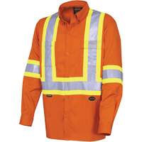 4441 Chemise de s&eacute;curit&eacute; &agrave; manches longues ultra respirante, Coton, Petit, Orange haute visibilit&eacute; Ontario Safety Products