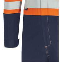 FR-Tech<sup>®</sup> 2-Tone Safety Coverall, Size 36, Navy Blue/Orange, 10 cal/cm² SHE234 | Ontario Safety Product