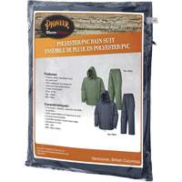 Rain Suit, Polyester/PVC, Small, Green SHE424 | Ontario Safety Product