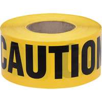 Ruban d’avertissement, Anglais, 3" la x 1000' lo, 1,5 mil, Noir sur jaune SHE798 | Ontario Safety Product