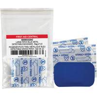 Blue Adhesive Bandages, Rectangular/Square, 3", Fabric Metal Detectable, Non-Sterile SHG048 | Ontario Safety Product