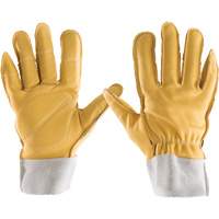 All-Leather Gloves, 7/Small, Grain Leather Palm, Elastic Cuff Ontario Safety Products