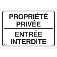 "Propri&eacute;t&eacute; priv&eacute;e" Sign, 14" x 20", Aluminum, French Ontario Safety Products