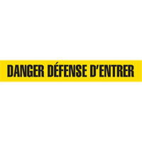 Ruban pour barricade, Français, 3" la x 1000' lo, 2 mils, Noir sur jaune SHG846 | Ontario Safety Product