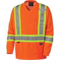 6984 Chandail de s&eacute;curit&eacute; &agrave; manches longues pour circulation en micromaille, Petit, Orange haute visibilit&eacute; Ontario Safety Products