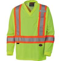 6985 Chandail de s&eacute;curit&eacute; &agrave; manches longues pour circulation en micromaille, Petit, Jaune lime haute visibilit&eacute; Ontario Safety Products