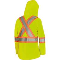 5628W The Rock Women's 300D  Quilted Safety Parka, Polyester/Polyurethane, High Visibility Lime-Yellow, X-Small Ontario Safety Products