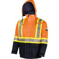 4484 Manteau de s&eacute;curit&eacute; Defender antistatique/ignifuge/anti-arc &eacute;lectrique en trilamin&eacute;, Petit, Noir/Orange haute visibilit&eacute;, 11 cal/cm² Ontario Safety Products
