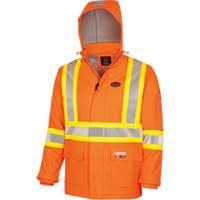 5884 Manteau imperm&eacute;able ignifuge et r&eacute;sistant aux arcs &eacute;lectriques avec capuchon Flash-Gard, Petit, Orange haute visibilit&eacute;, 51 cal/cm² Ontario Safety Products