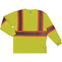 T-shirt de s&eacute;curit&eacute; &agrave; manches longues, Coton, T-petit, Jaune lime haute visibilit&eacute; Ontario Safety Products