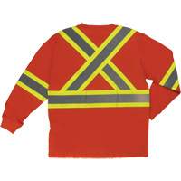 T-shirt de s&eacute;curit&eacute; &agrave; manches longues, Coton, T-petit, Orange haute visibilit&eacute; Ontario Safety Products