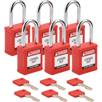 Velocity Lockout Padlocks, Red, Keyed Alike, Nylon, 1-1/2" Width Ontario Safety Products