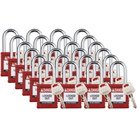 Velocity Lockout Padlocks, Red, Keyed Different, Nylon, 1-1/2" Width Ontario Safety Products