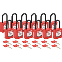 Velocity Lockout Padlocks, Red, Keyed Different, Nylon, 1-1/2" Width Ontario Safety Products