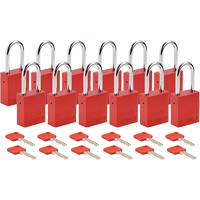Cadenas de s&eacute;curit&eacute;, Cadenas de s&eacute;curit&eacute;, Cl&eacute;s diff&eacute;rentes, Aluminium, Largeur de 1-1/2" Ontario Safety Products