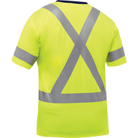 Chemise &agrave; manches courtes et X au dos Bisley, Poly-coton, Petit, Jaune lime haute visibilit&eacute; Ontario Safety Products
