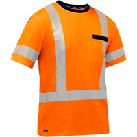 Chemise &agrave; manches courtes et X au dos Bisley, Poly-coton, Petit, Orange haute visibilit&eacute; Ontario Safety Products