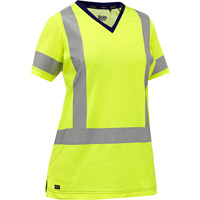 Chemise &agrave; manches courtes et X au dos Bisley pour femmes, Poly-coton, Petit, Jaune lime haute visibilit&eacute; Ontario Safety Products