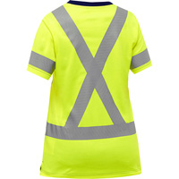 Chemise &agrave; manches courtes et X au dos Bisley pour femmes, Poly-coton, Petit, Jaune lime haute visibilit&eacute; Ontario Safety Products