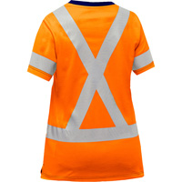 Chemise &agrave; manches courtes et X au dos Bisley pour femmes, Poly-coton, Petit, Orange haute visibilit&eacute; Ontario Safety Products