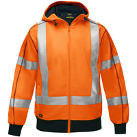 Bisley&reg; X-Back Full Zip Hooded Sweatshirt with Sherpa Lining, Small, High Visibility Orange Ontario Safety Products