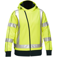 Bisley&reg; X-Back Women's Contoured Full Zip Hooded Sweatshirt with Sherpa Lining, Small, High Visibility Lime-Yellow Ontario Safety Products