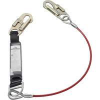 SA-5500-4 Longe &agrave; amortisseur de choc, 4', Point d'ancrage &agrave; Crochet mousqueton, Crochet mousqueton aux jambes, Acier galvanis&eacute; Ontario Safety Products