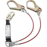 SA-55522-4 Longe &agrave; amortisseur de choc enduite de PVC, 4', Point d'ancrage &agrave; Crochet d&eacute;chafaudage, Crochet mousqueton aux jambes, Acier galvanis&eacute; Ontario Safety Products