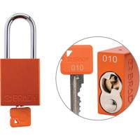 Cadenas de verrouillage de s&eacute;curit&eacute; Velocity Plus, Orange, Cl&eacute;s identiques, Aluminium, Largeur de 1-1/2" Ontario Safety Products