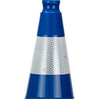 C&ocirc;ne de signalisation de premi&egrave;re qualit&eacute;, 28", Bleu, Bande(s) r&eacute;fl&eacute;chissante(s) 4" Ontario Safety Products