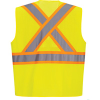 Veste de s&eacute;curit&eacute; &agrave; bandes contrastantes, Jaune lime haute visibilit&eacute;, Petit, Polyester Ontario Safety Products