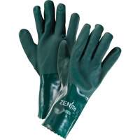 Double Dipped Green Gloves, 12" L, PVC, Cotton Jersey Inner Lining, 70-mil Ontario Safety Products