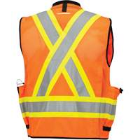 6680 High-Visibility Antimicrobial Mesh-Back Surveyor Vest, High Visibility Orange, Small, Polyester Ontario Safety Products