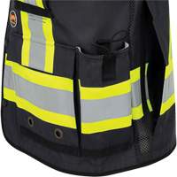 6679 High-Visibility Antimicrobial Mesh-Back Surveyor Vest, Black, Small, Polyester Ontario Safety Products