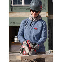 GRIDIRON Long Sleeve Pocket T-Shirt, Women's, X-Small, Blue Ontario Safety Products