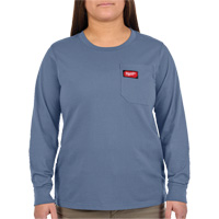 GRIDIRON Long Sleeve Pocket T-Shirt, Women's, X-Small, Blue Ontario Safety Products