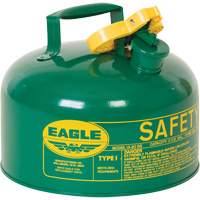Bidon de s&eacute;curit&eacute; pour les combustibles, Type I, Acier galvanis&eacute;, 2 gal. US, Vert, Homologu&eacute; FM/List&eacute; UL/ULC Ontario Safety Products