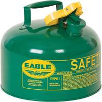 Bidon de s&eacute;curit&eacute; pour les combustibles, Type I, Acier galvanis&eacute;, 2,5 gal. US, Vert, Homologu&eacute; FM/List&eacute; UL/ULC Ontario Safety Products