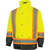 Parka de s&eacute;curit&eacute; d'hiver imperm&eacute;able 7-en-1 5057 Pioneer Yukon, Polyester, Noir/Jaune lime haute visibilit&eacute;, T-petit Ontario Safety Products